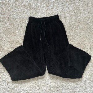 fuzzy black sweatpants